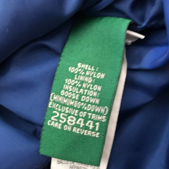 LL Bean Down Insulated Blue Plaid Puffer Vest Youth Kids LG 14-16 Jacket - Picture 6 of 7